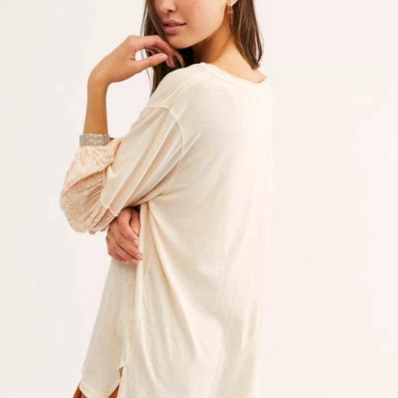 Free People Jade Long Sleeve Contrast Print Top S - Picture 2 of 9